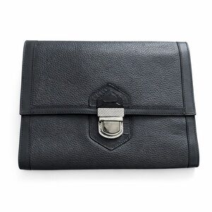 Roberto Cavalli Leather Organizer with Silver Clasp